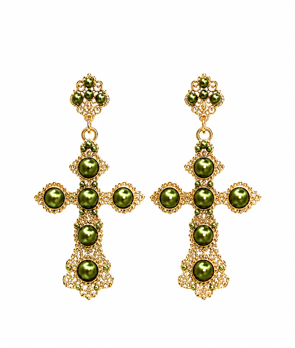 Pendientes Cruz Verde