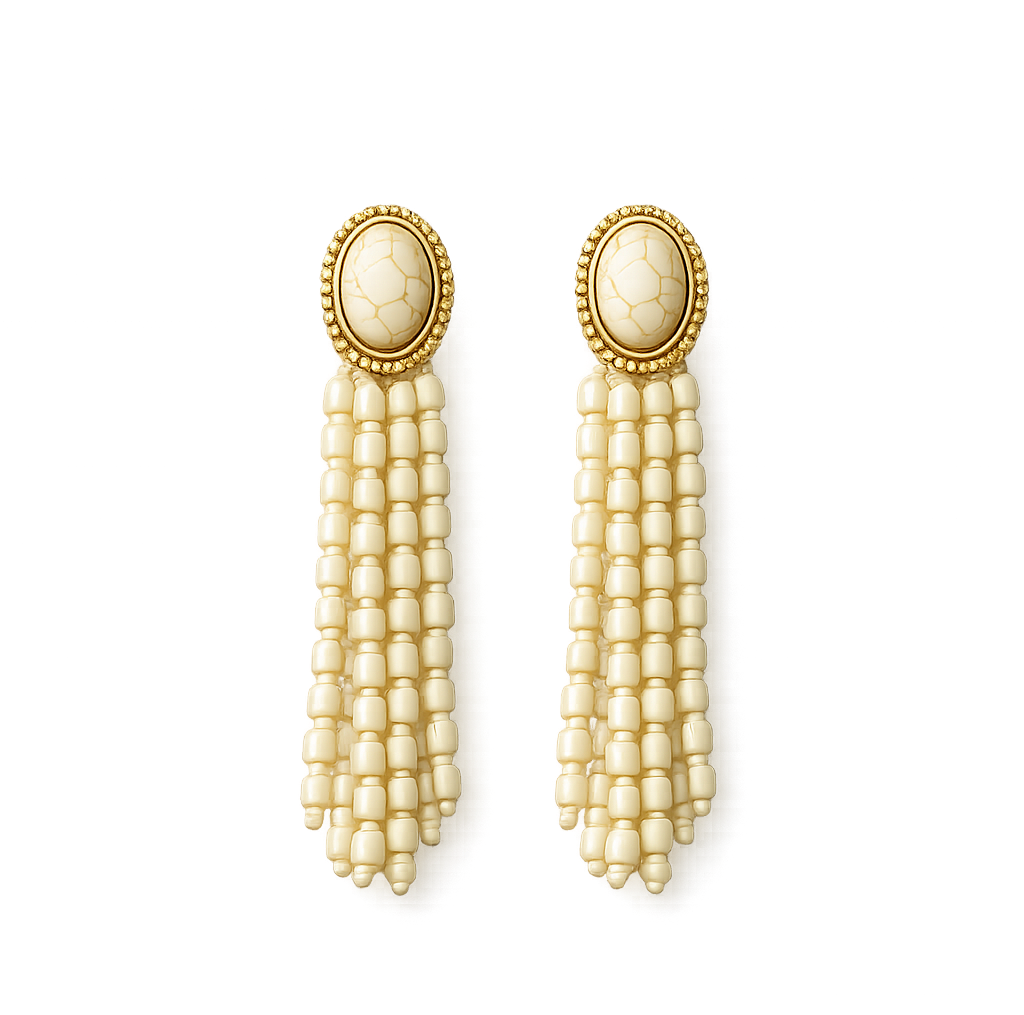 Pendientes Flecos Marfil