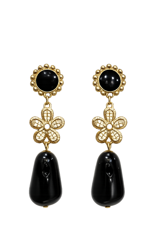 Pendientes Flor Negra