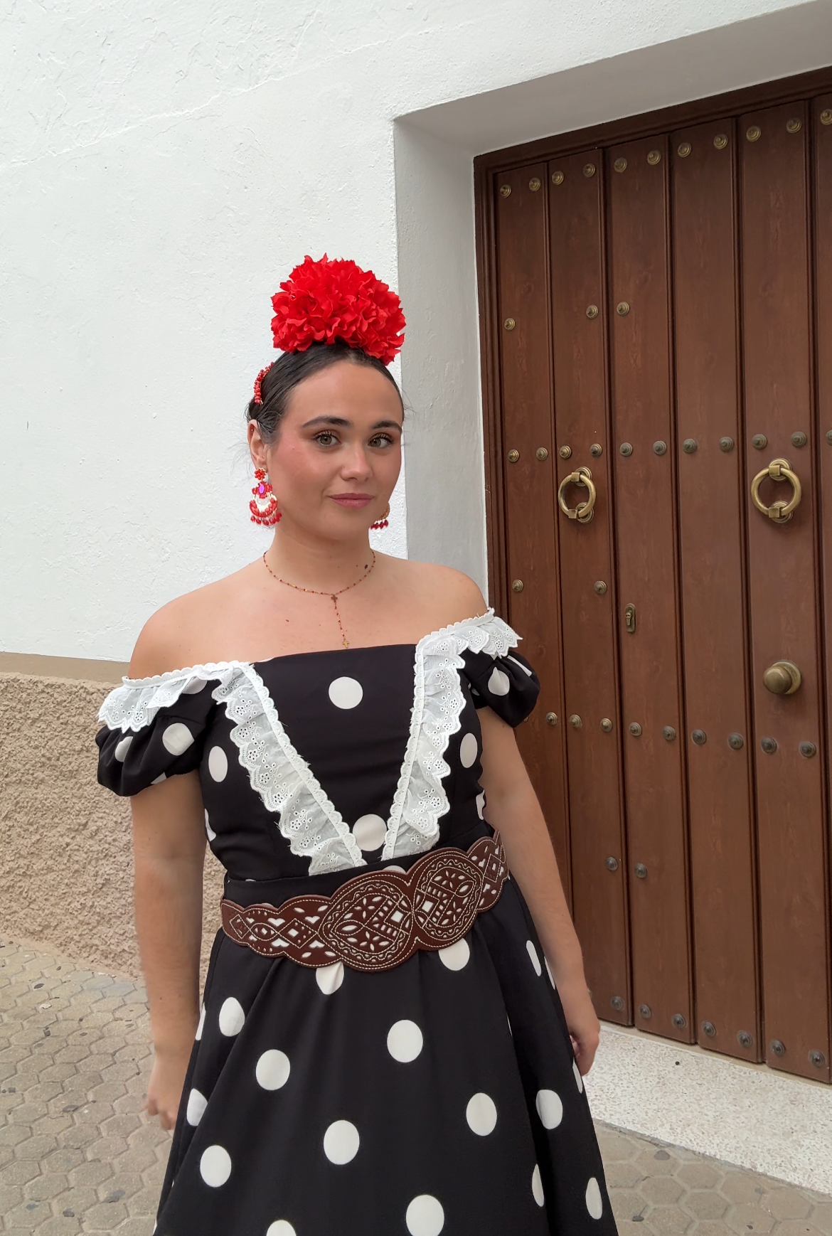 Bata Lunares Negro y Blanco