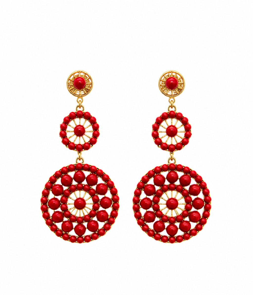 Pendientes Círculos Rojos
