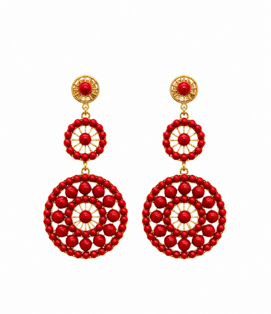 Pendientes Círculos Rojos