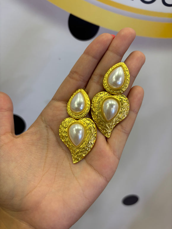 Pendientes perla corazón