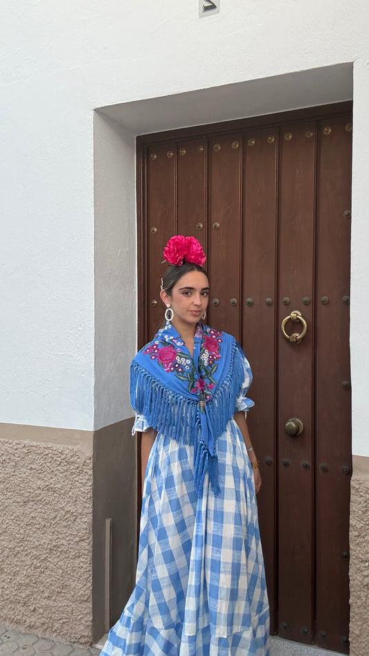 Bata Cuadros Azul