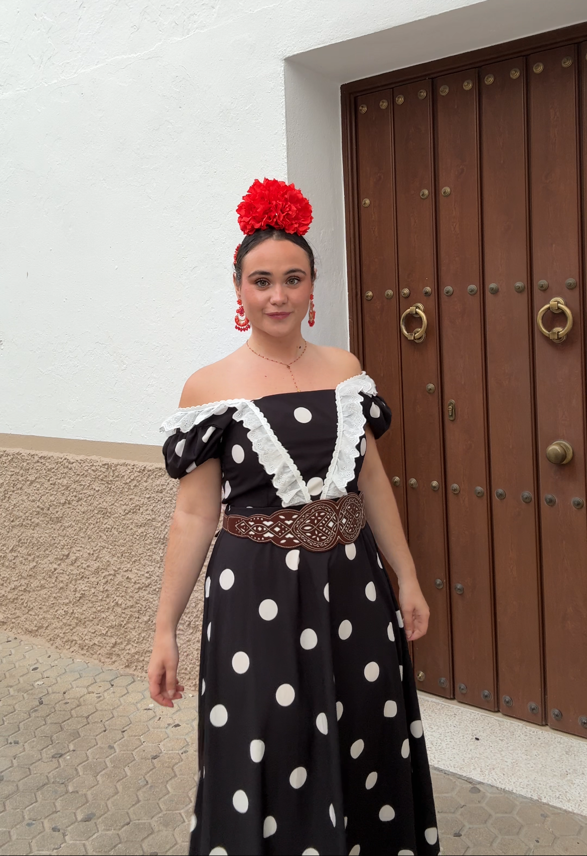 Bata Lunares Negro y Blanco