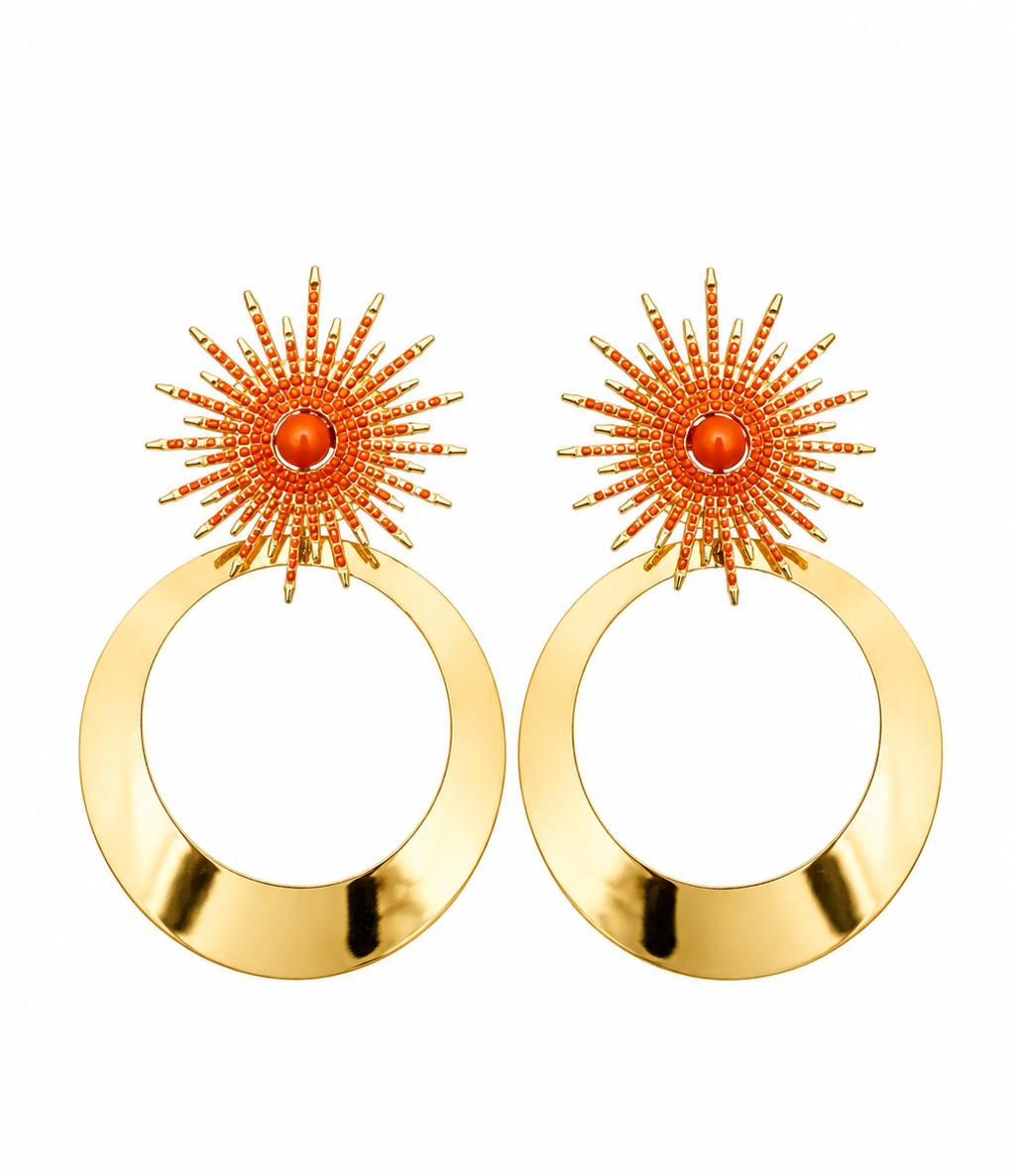 Pendientes Sol Naranja