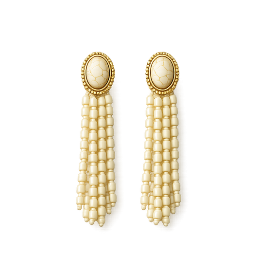 Pendientes Flecos Marfil