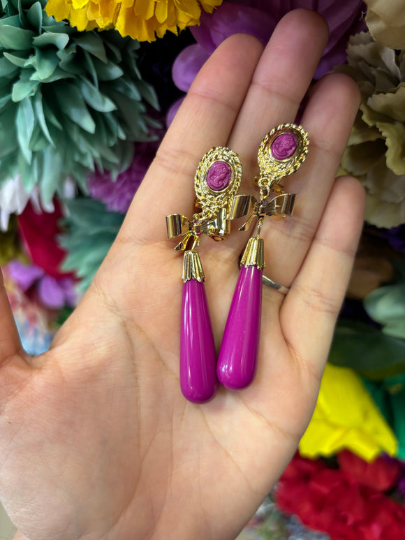 Pendientes lazo con gotas