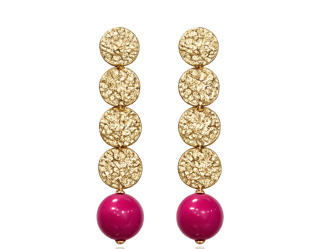 Pendientes Círculos Fucsia