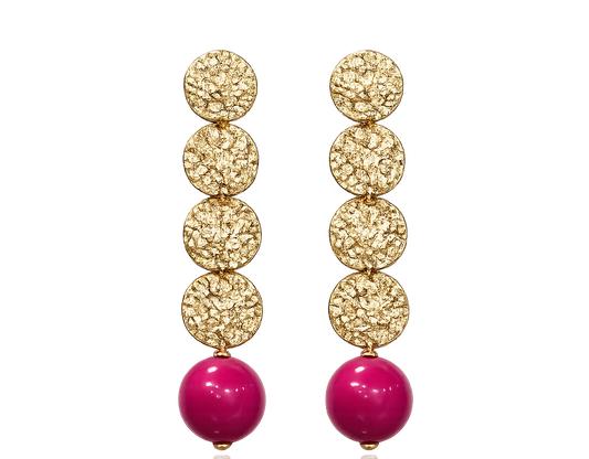 Pendientes Círculos Fucsia