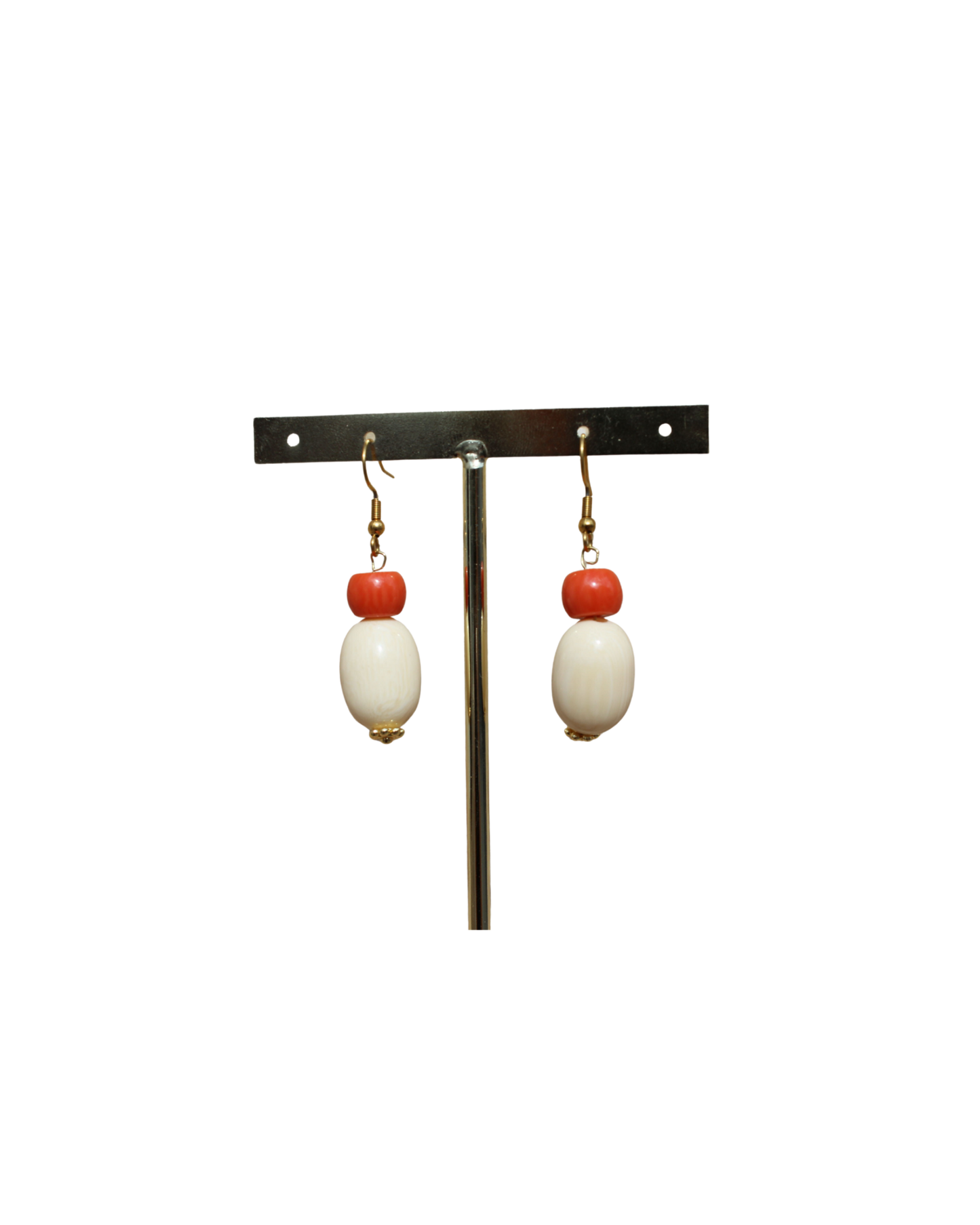 Pendientes Hueso Ovalado Naranja