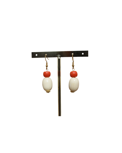 Pendientes Hueso Ovalado Naranja