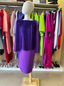 Vestido morado flecos